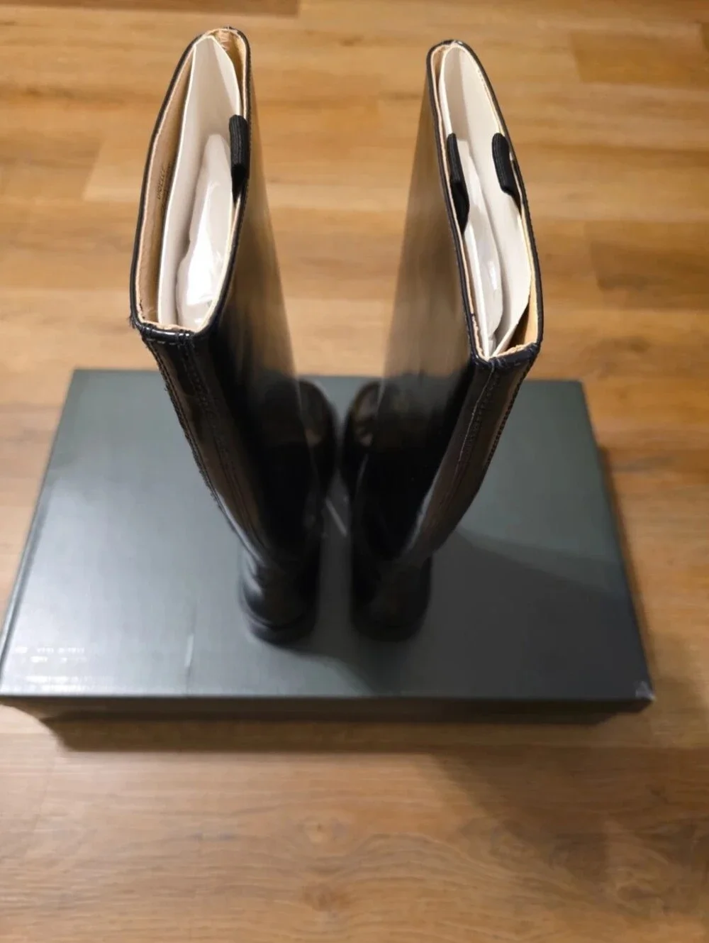 Anthropologie Silent D Giselle Riding Boots Black Leather Pull On Sz: (US) 5.5